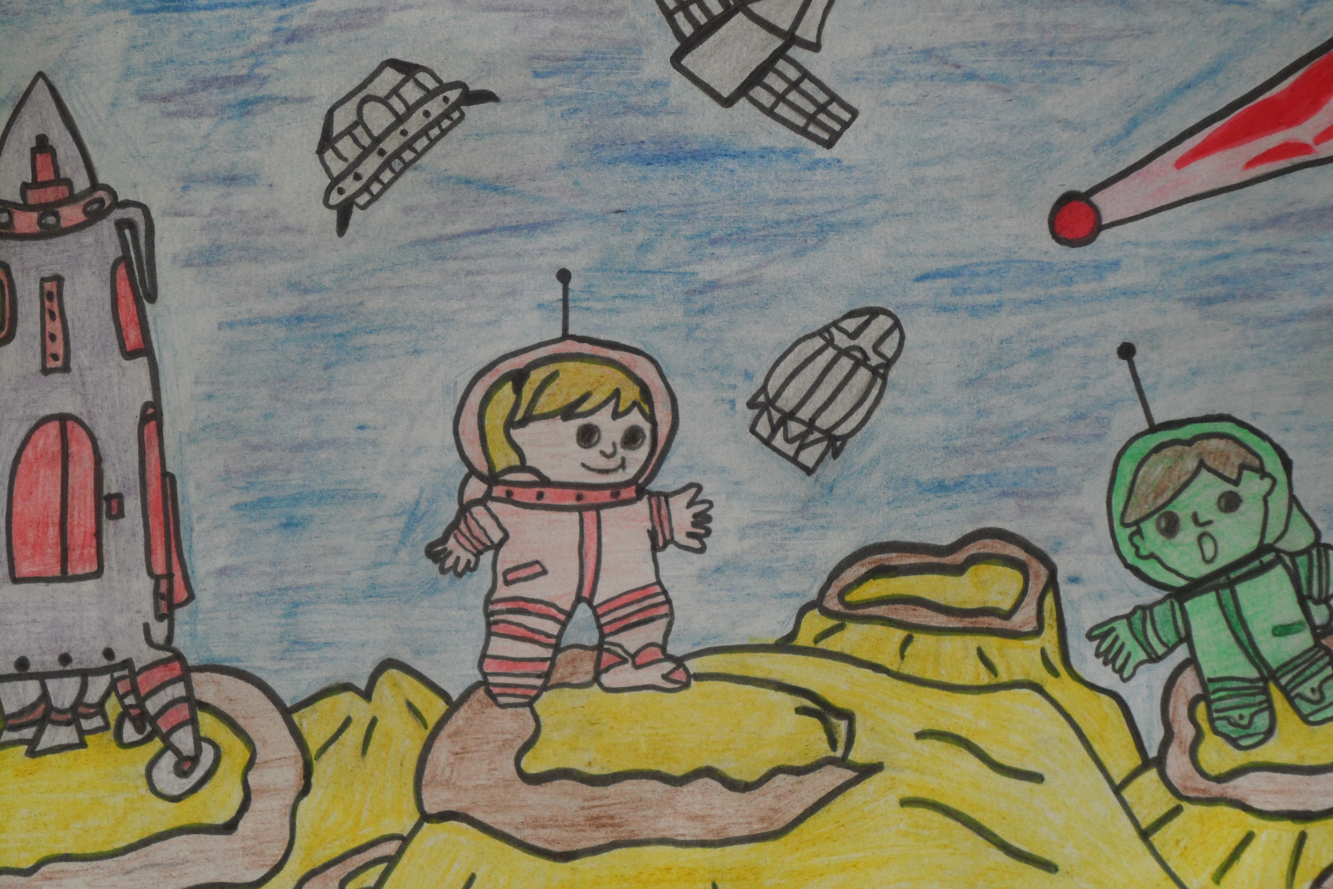 Детский Рисунок «Экспедиция на Марс»