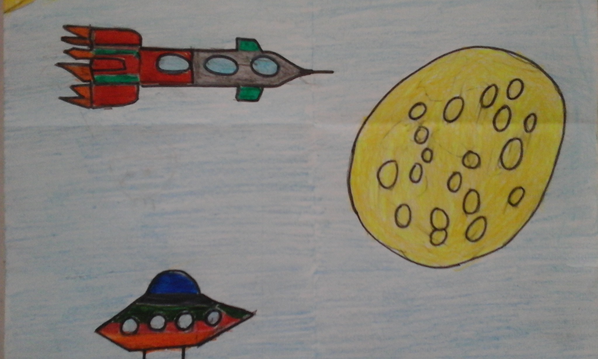 Детский Рисунок «Экспедиция на Марс»